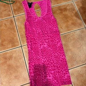 Bebe Fuchsia Animal Print Dress